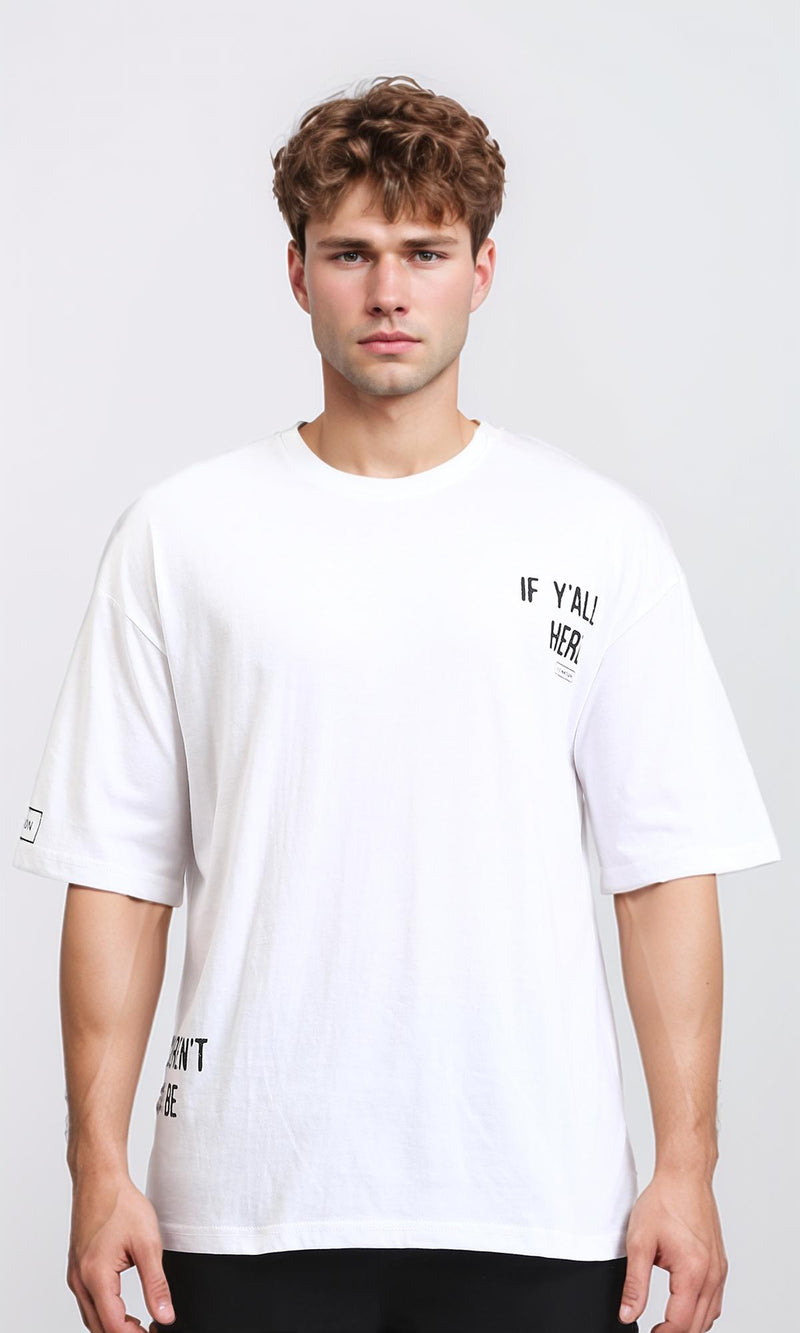 R206749 - Crew Neck Printed Cotton Tee - White