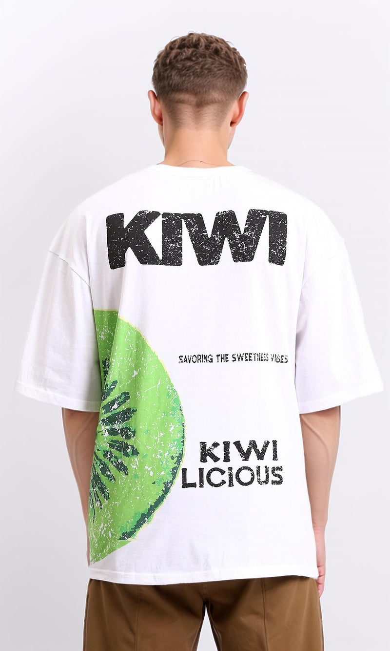 R206750 - "Kiwilicious" Printed Summer Tee - White