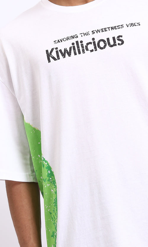 R206750 - "Kiwilicious" Printed Summer Tee - White