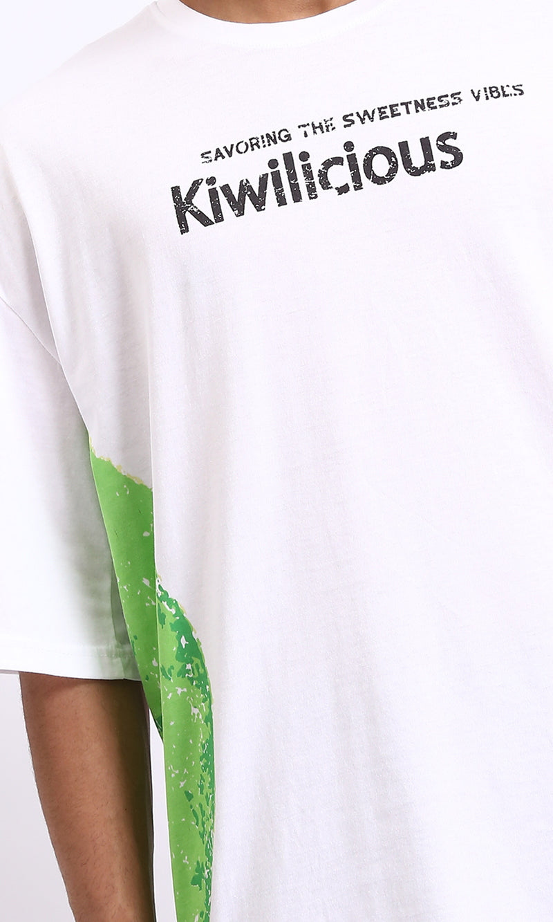 R206750 - "Kiwilicious" Printed Summer Tee - White