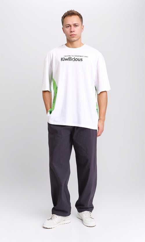 R206750 - "Kiwilicious" Printed Summer Tee - White