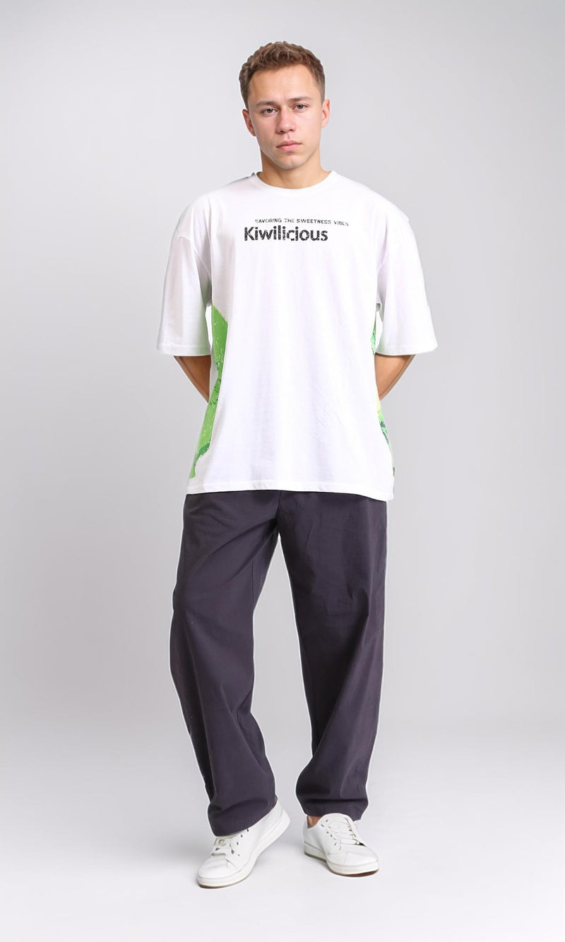 R206750 - "Kiwilicious" Printed Summer Tee - White