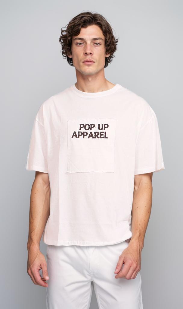 R206753 - Graphic Printed Oversized T-Shirt - White