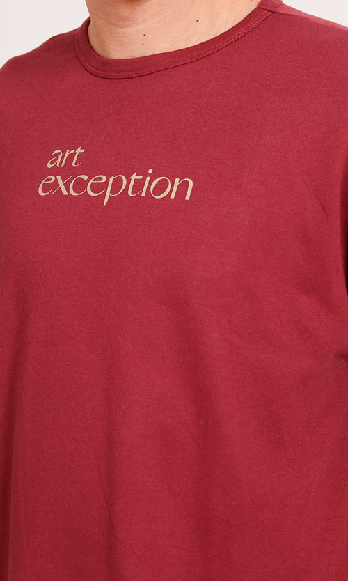 R206754 - Graphic Printed Oversized T-Shirt - Burgundy