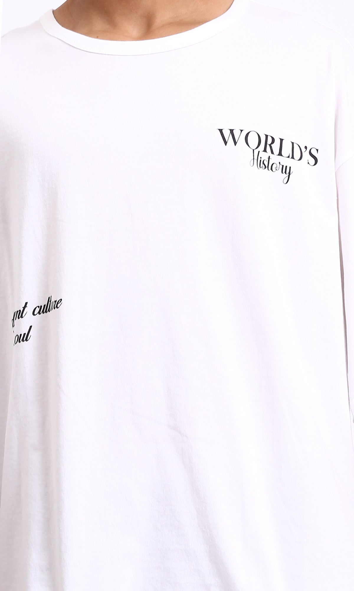 Ravin White World's History Graphic Print Oversized T-Shirt