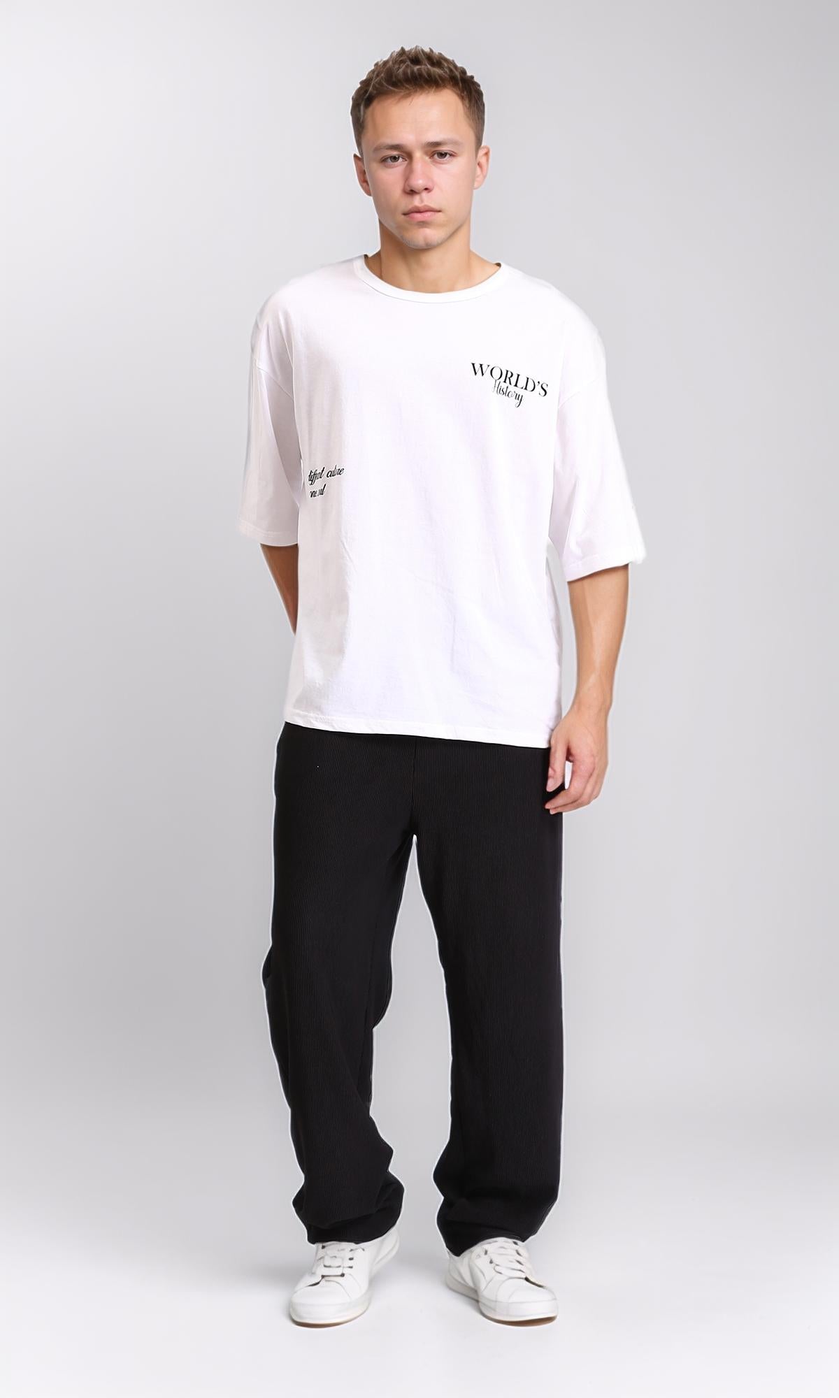 Ravin White World's History Graphic Print Oversized T-Shirt