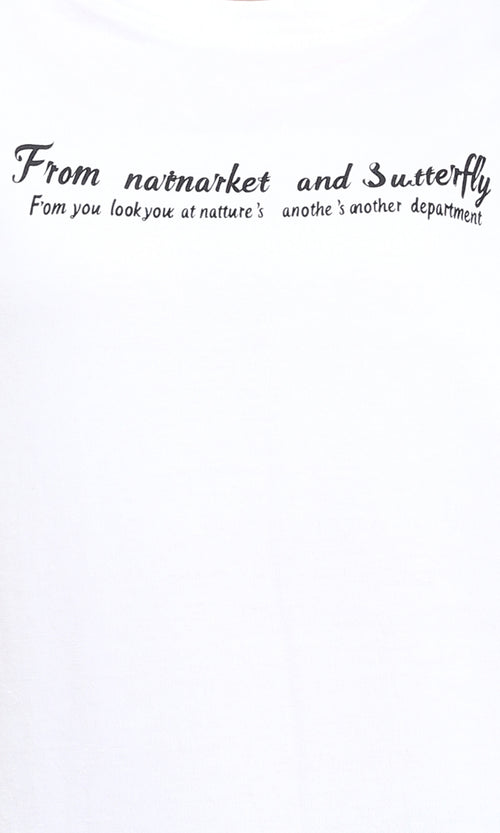 R206762 - Short Sleeves Printed Cotton Tee - White