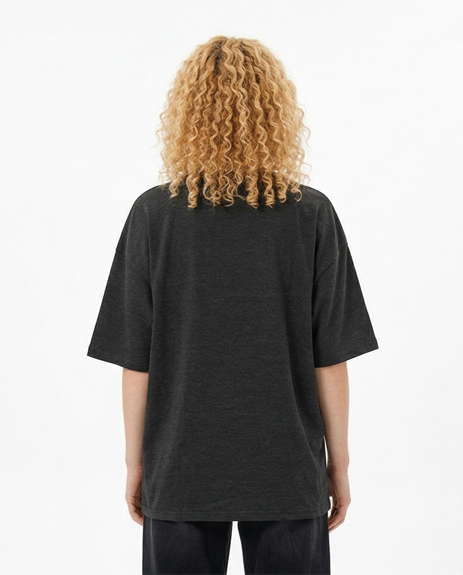 Ravin Oversized Charcoal Heather Drop-Shoulder T-Shirt - R206763