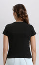 R206764 - Crew Neck Solid Cotton Basic Tee - Black