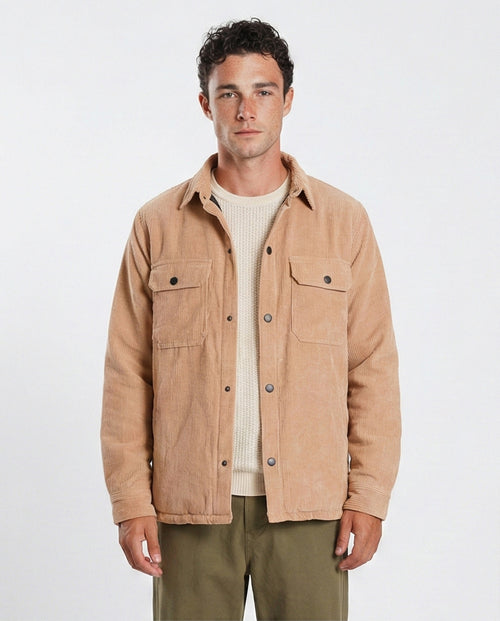 r206828-CORDUROY BUTTON-UP JACKET - BEIGE