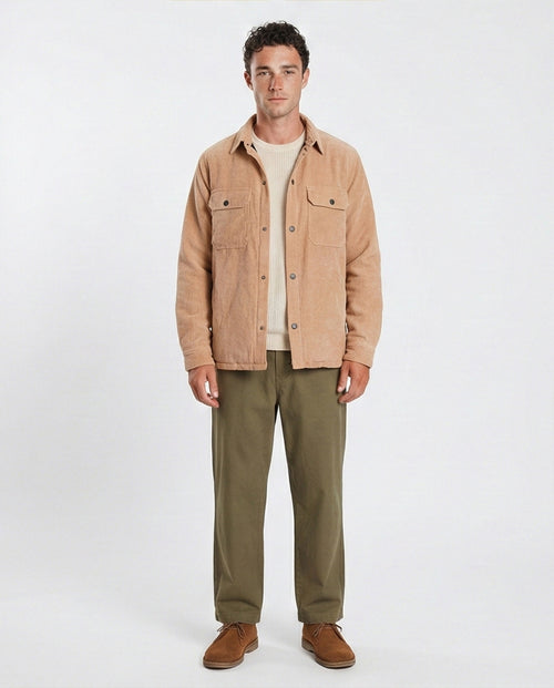 r206828-CORDUROY BUTTON-UP JACKET - BEIGE