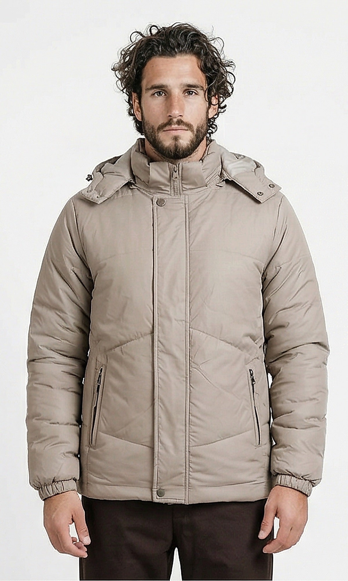 Water Proof Puffer Jacket - Taupe