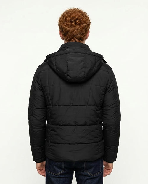 Ravin FW24 Men's Waist-Length Waterproof Hooded Puffer Jacket – Black - R206831