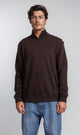 R206836 - Melton Quarter-Zip Sweatshirt - Brown