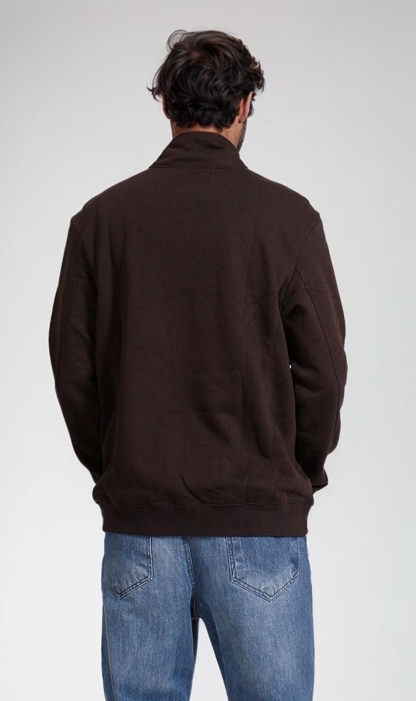 R206836 - Melton Quarter-Zip Sweatshirt - Brown