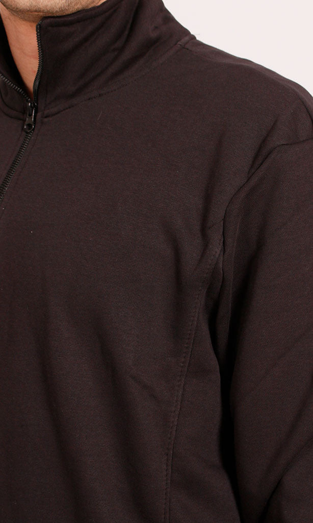 R206836 - Melton Quarter-Zip Sweatshirt - Brown