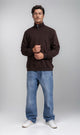 R206836 - Melton Quarter-Zip Sweatshirt - Brown