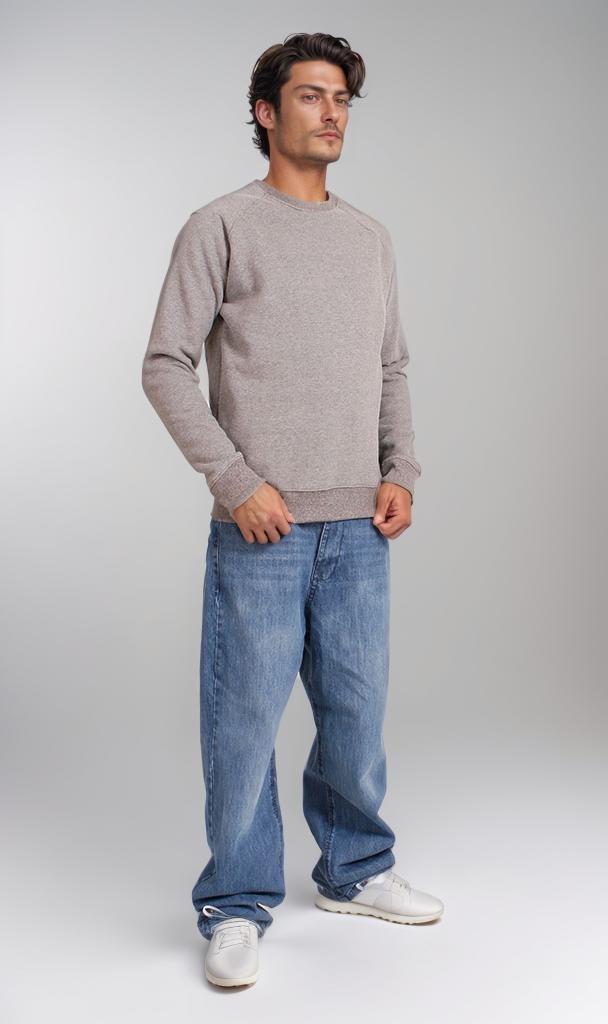 R206842 - Melton Crewneck Sweatshirt - Grey