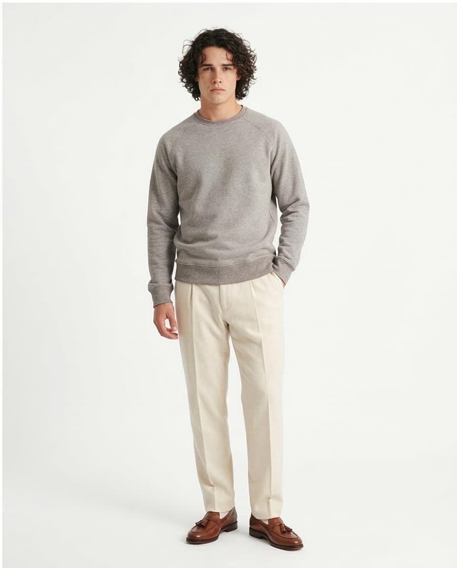 Ravin Men’s Premium Raglan-Sleeve Sweatshirt – Heathered Grey - R206842