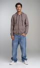 R206844 - Melton Zip-Up Hoodie - Taupe