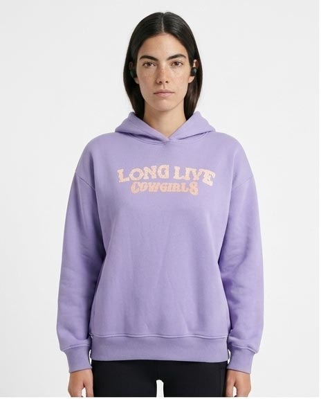 Ravin Women’s Oversized "Long Live Cowgirls" Graphic Hoodie – Lavender - R206858