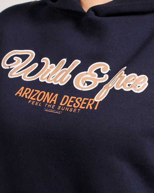 Ravin هودي نسائي "وايلد آند فري" بطبعة صحراء أريزونا - كحلي - R206859