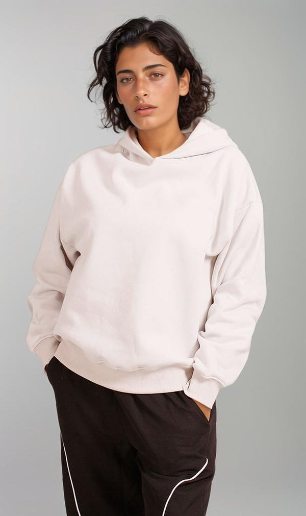 R206860 - Melton Brushed Hoodie - Off White