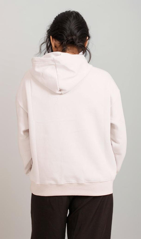 R206860 - Melton Brushed Hoodie - Off White