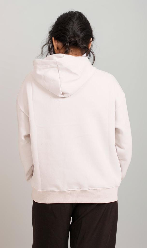 R206860 - Melton Brushed Hoodie - Off White