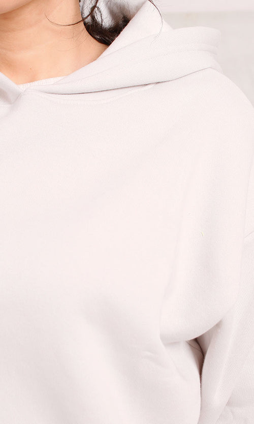 R206860 - Melton Brushed Hoodie - Off White