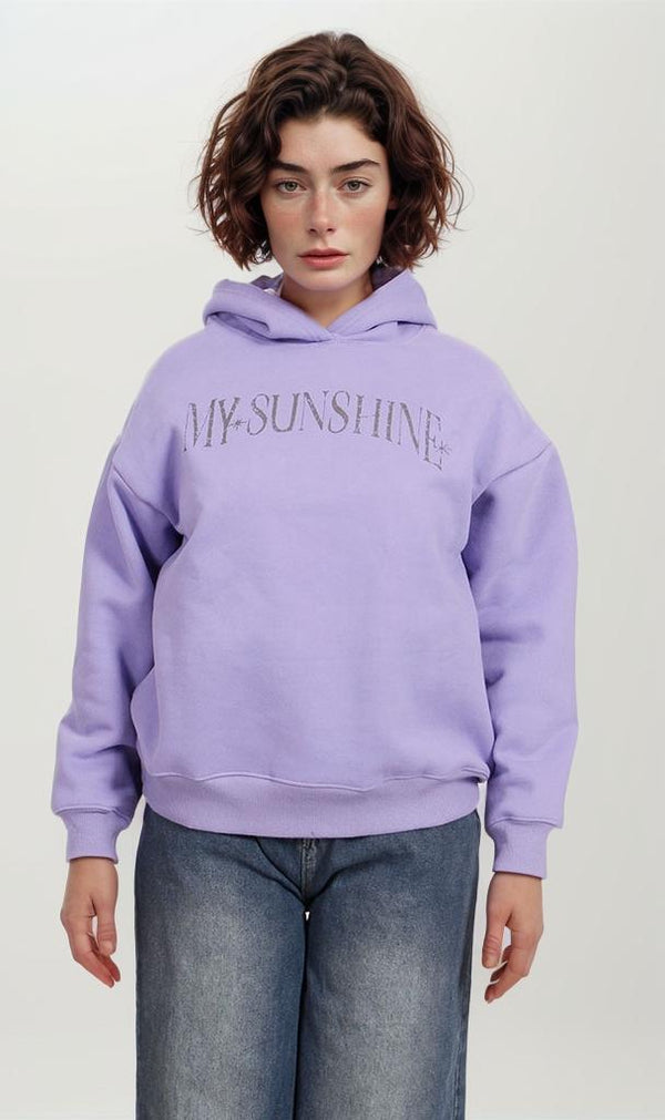 R206861-R206861 - Graphic Hoodie - Lilac