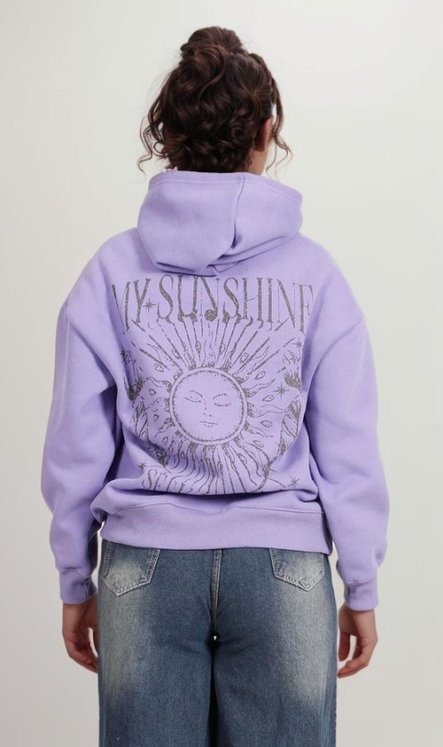 R206861-R206861 - Graphic Hoodie - Lilac
