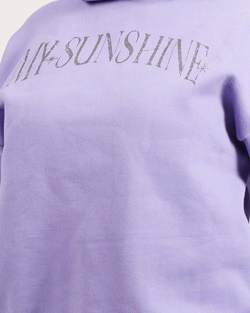 Ravin Women's Oversized "My Sunshine" Graphic Hoodie – Lavender - R206861