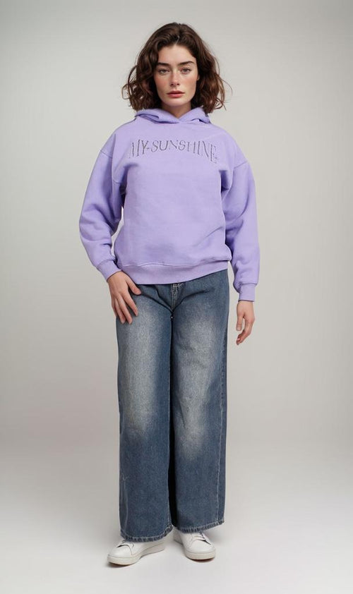 R206861-R206861 - Graphic Hoodie - Lilac