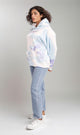 R206862 - Tie-Dye Melton Hoodie - Blue & White