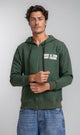 R206865 - Melton Brushed Hoodie - Green with Graphic Print