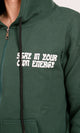 R206865 - Melton Brushed Hoodie - Green with Graphic Print
