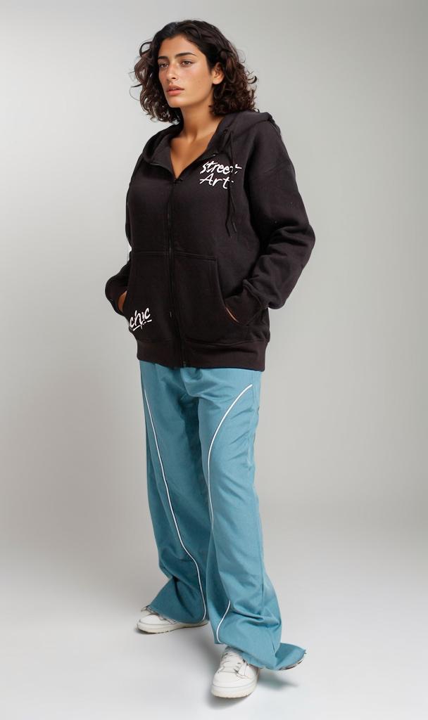 R206867 - Melton Graphic Hoodie - Black