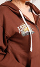 R206868 - Melton Zip-Up Hoodie - Brown