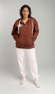 R206868 - Melton Zip-Up Hoodie - Brown