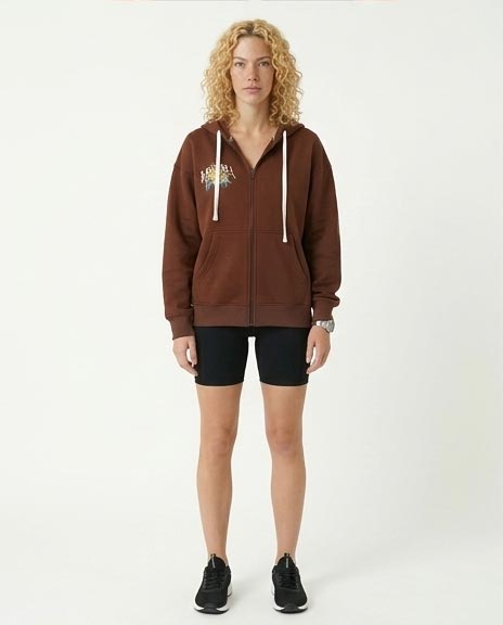 RAVIN Women’s Arizona Wanderlust Oversized Zip-Up Hoodie – Chocolate Brown - R206868