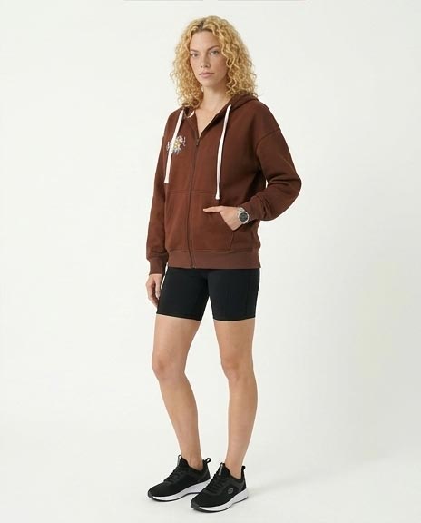 RAVIN Women’s Arizona Wanderlust Oversized Zip-Up Hoodie – Chocolate Brown - R206868