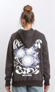 R206869 - Zipper Through Pocket Printed Sweatshirt - Dark Grey