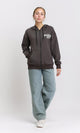 R206869 - Zipper Through Pocket Printed Sweatshirt - Dark Grey