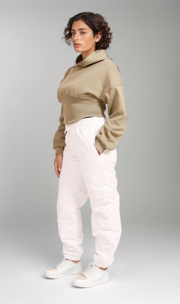 R206870 - Melton Cropped Hoodie - Olive