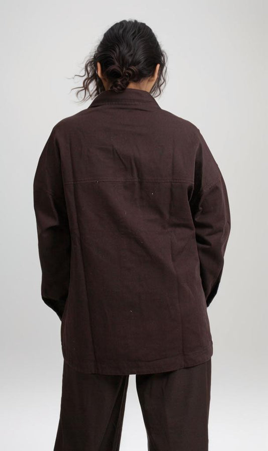 R206875 - Gabardine Overshirt - Brown