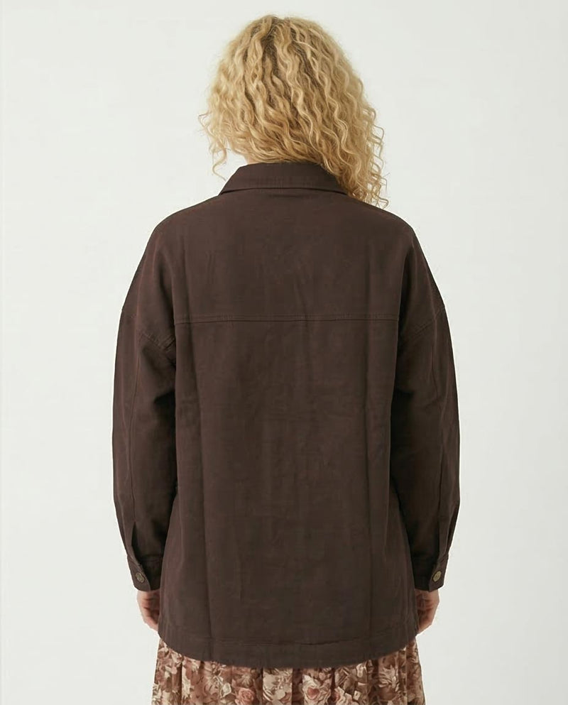 Ravin Women's Oversized Canvas Shacket in Balck - R206875