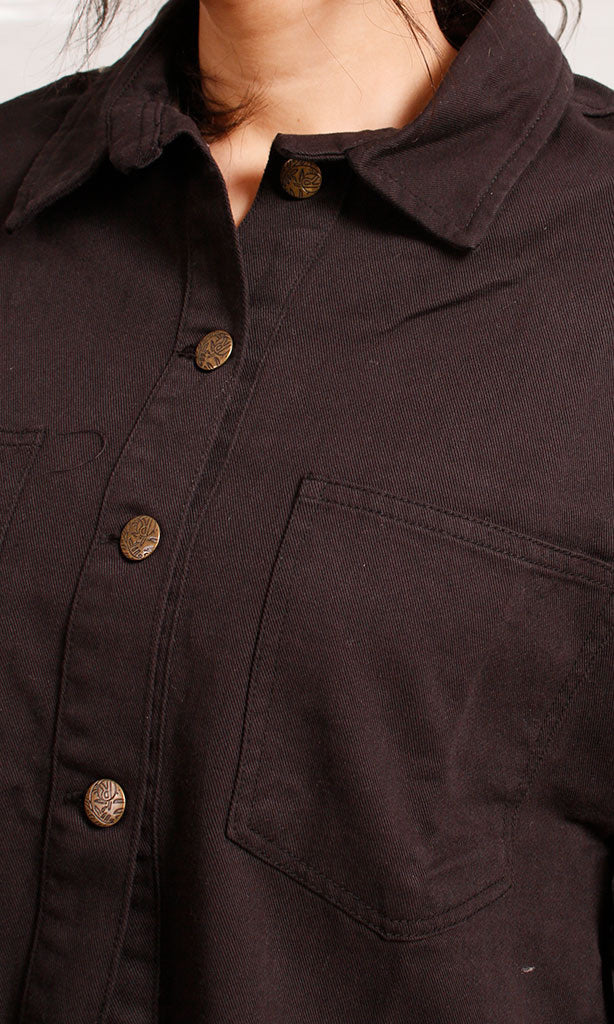 R206875 - Gabardine Overshirt - Brown