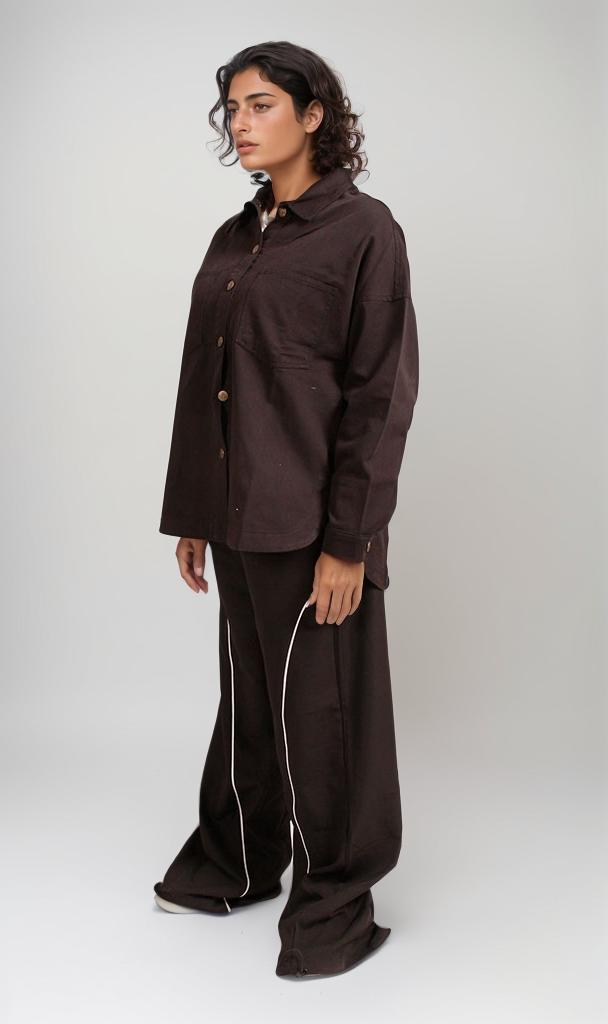 R206875 - Gabardine Overshirt - Brown