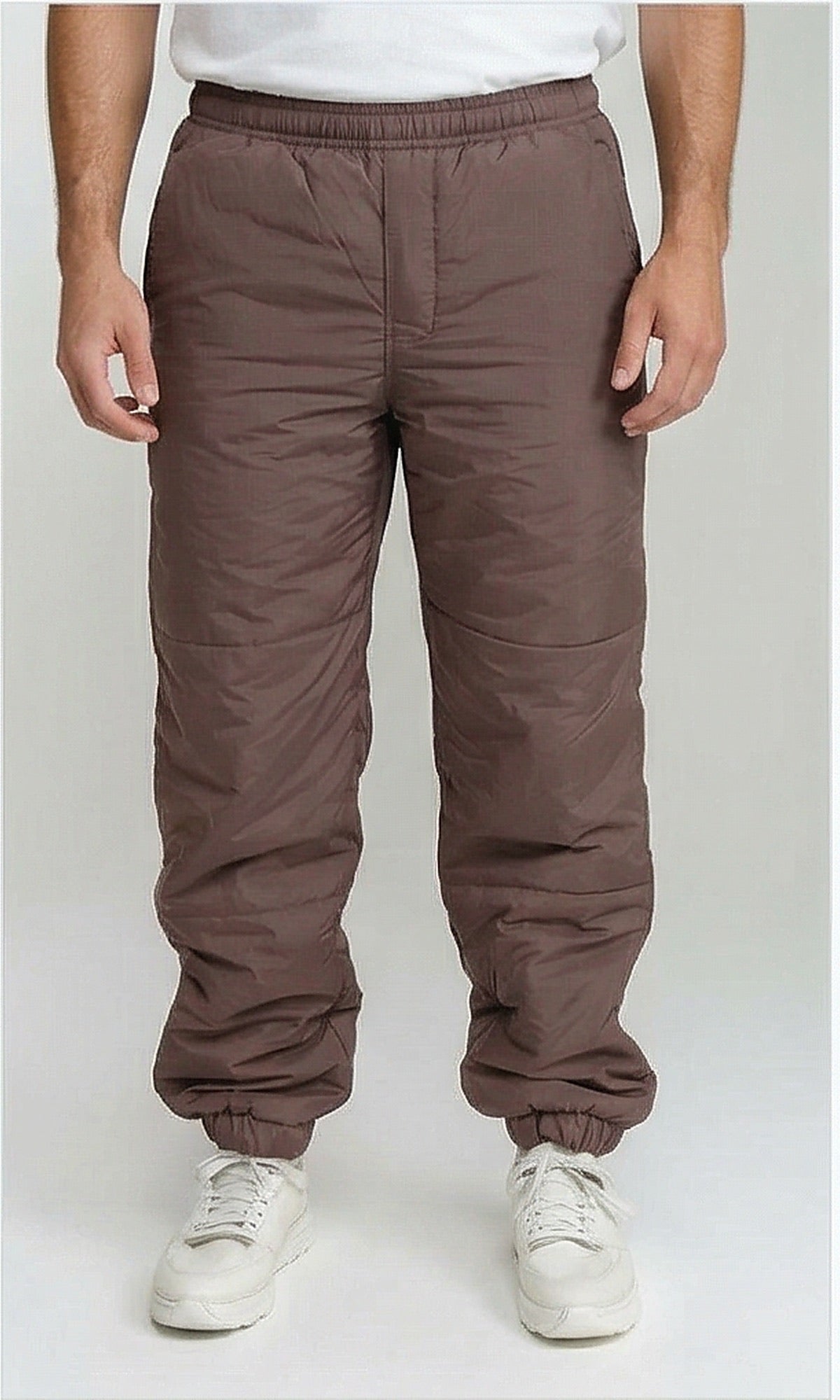Brown Quilted Insulated Puffer Joggers - R206947